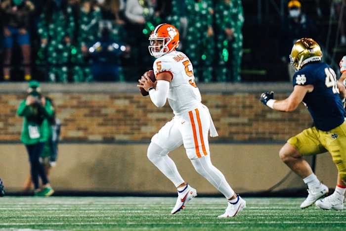 DJ Uiagalelei threw for 5,681 yards during his three seasons at Clemson. (Clemson Athletics)